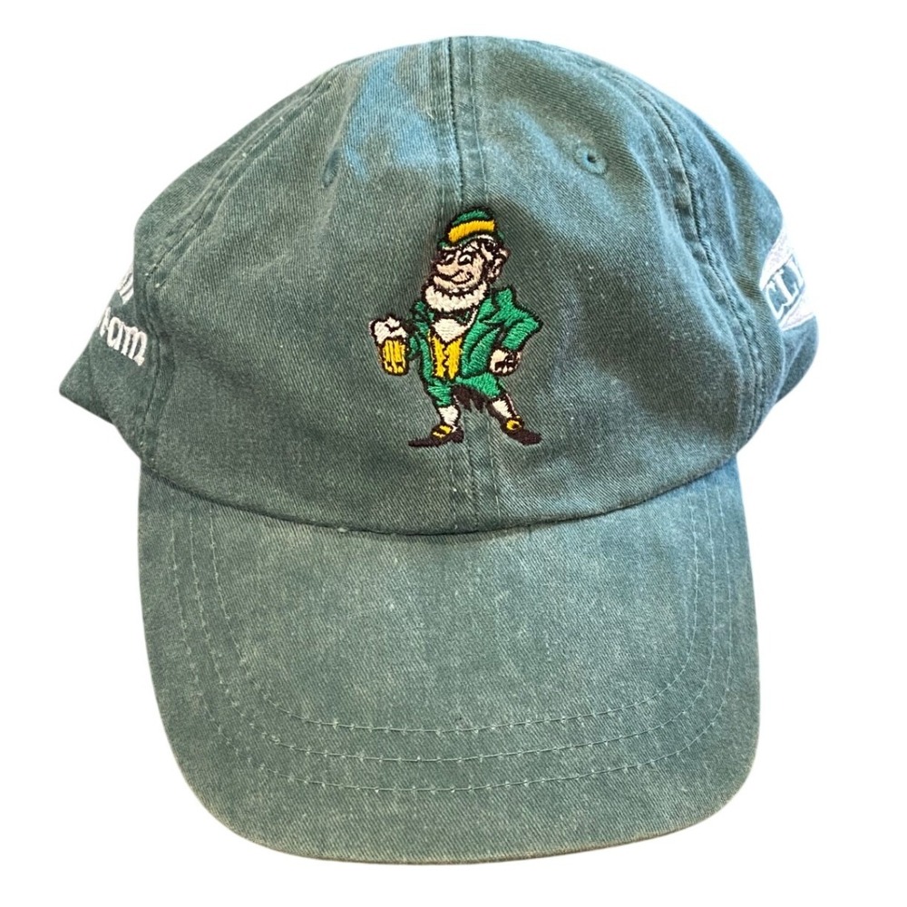 Vintage Adams Irish Golf Team Green Leprechaun Beer Embroidered Dad Hat Strap
